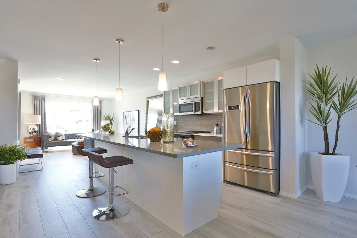 newly installed kitchen countertop on kitchen island