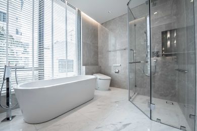 Beautiful Large Bathroom.White toilet bowl