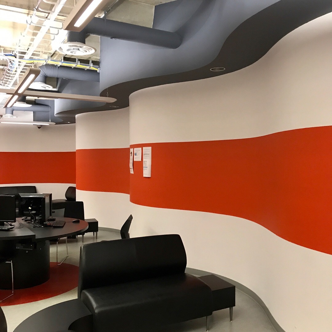 Completed commercial drywall project in a Winnipeg building